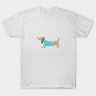 Cute hand drawn dog in dotted background T-Shirt